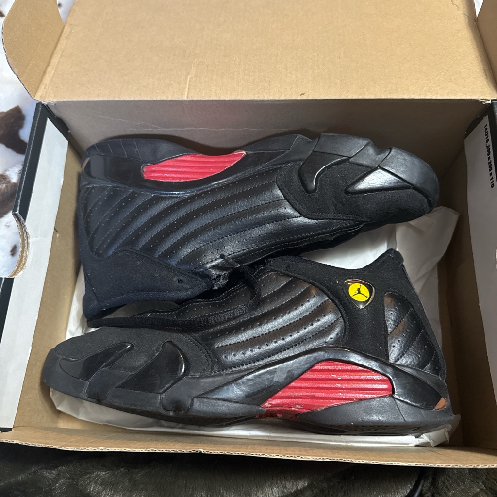 Jordan Black And Red Sneakers With Yellow Accent